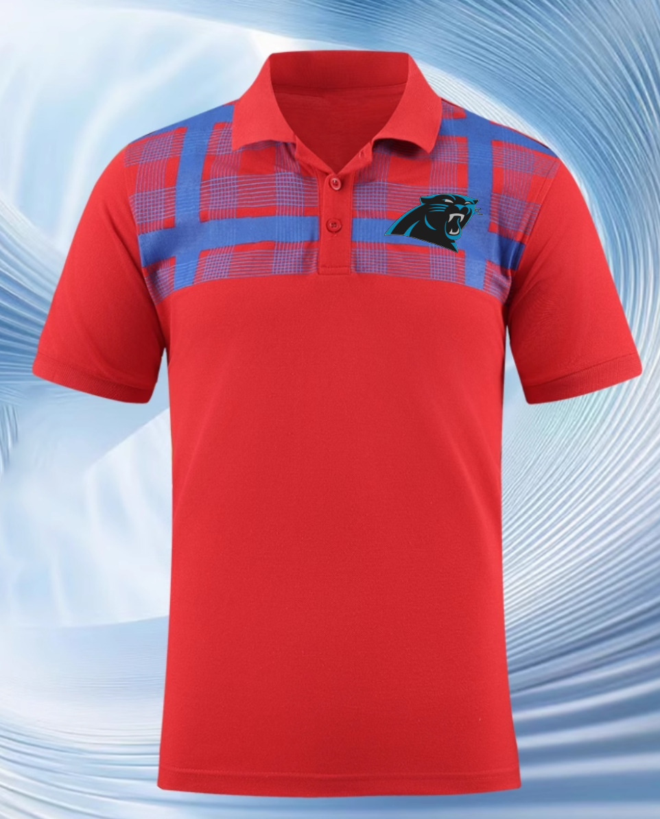 Carolina Panthers red Men 2025 NFL polo T shirt